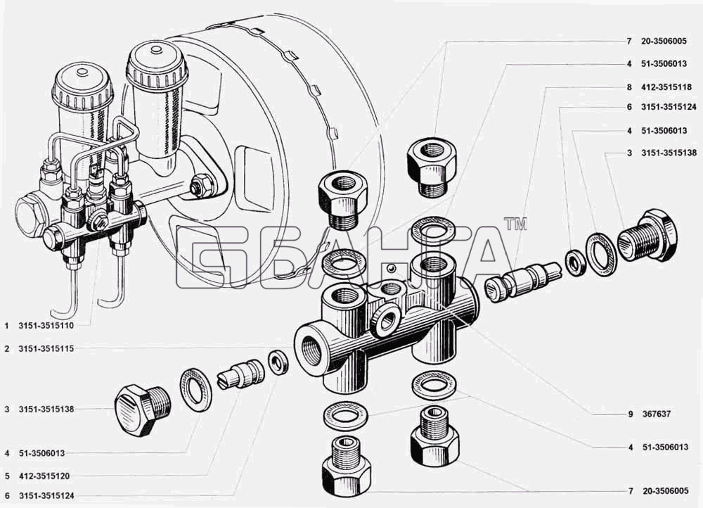 УАЗ УАЗ 3741 (каталог 2002 г.) Схема Устройства сигнальные-175
