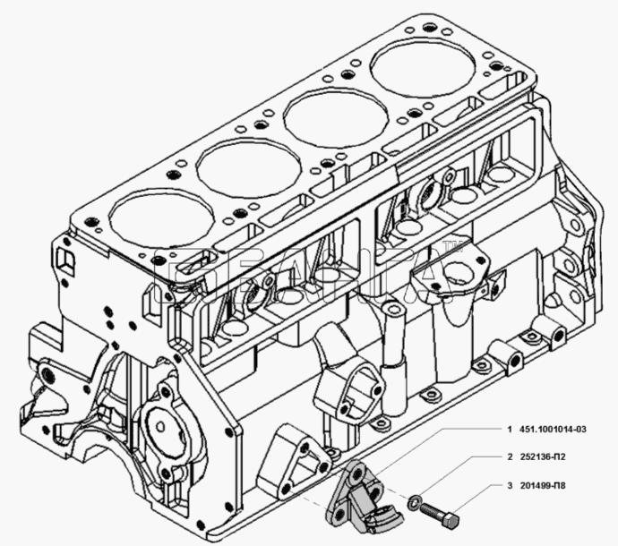 УМЗ УМЗ-421 Схема Подвеска двигателя-3 banga.ua