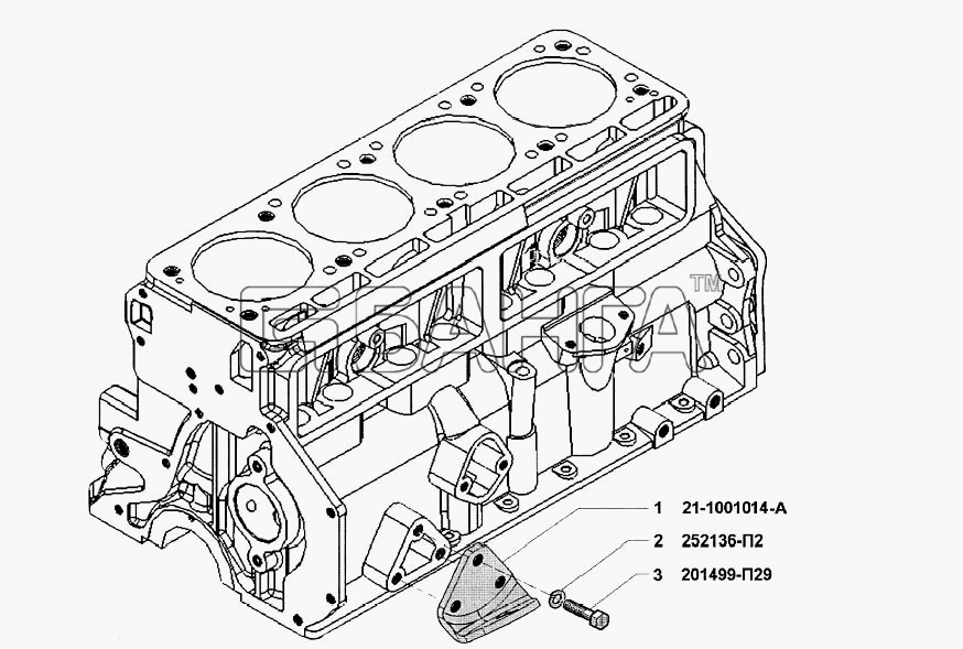 УМЗ УМЗ-4215 Схема Подвеска двигателя-3 banga.ua