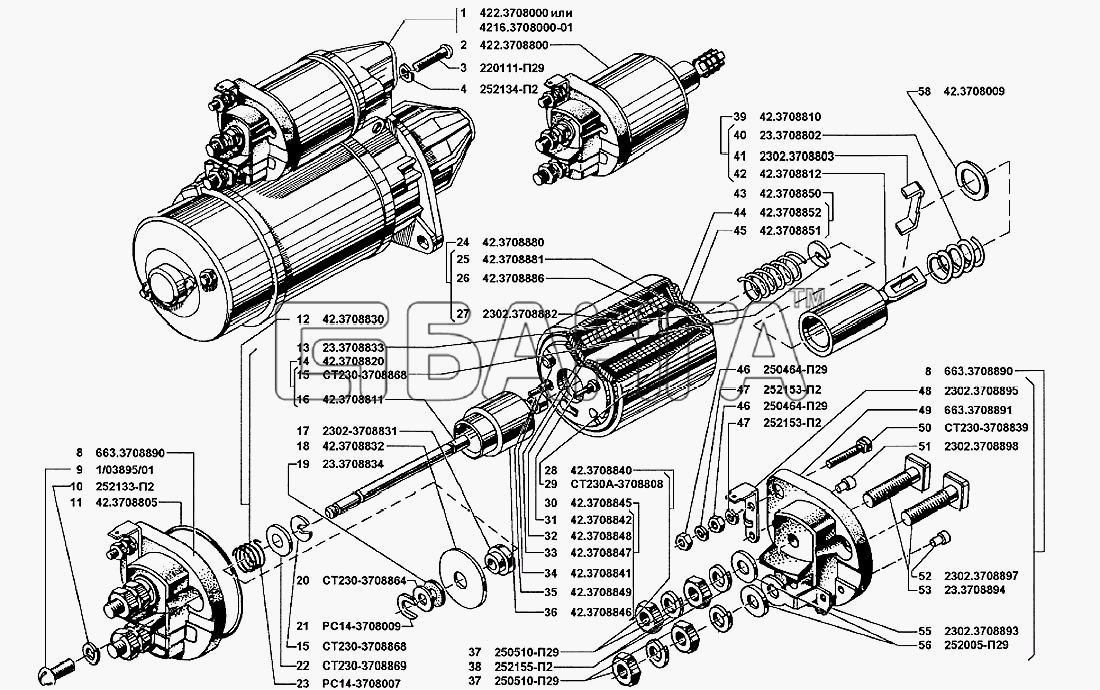 УМЗ УМЗ-4215 Схема Стартер-42 banga.ua