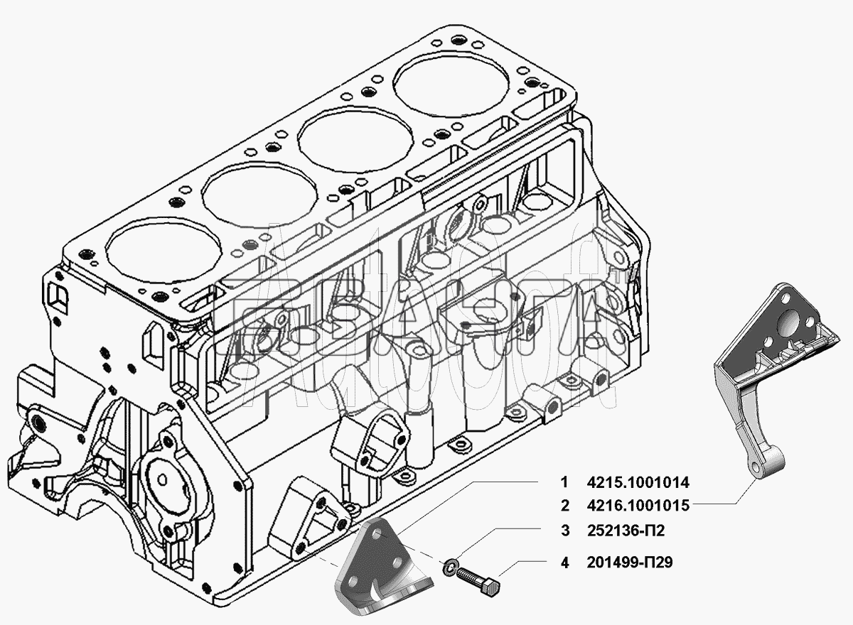 УМЗ УМЗ-4216 (Евро 3) Схема Подвеска двигателя-3 banga.ua