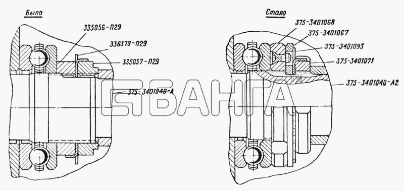 УралАЗ УРАЛ-375 Схема Изменение конструкции крепления золотника
