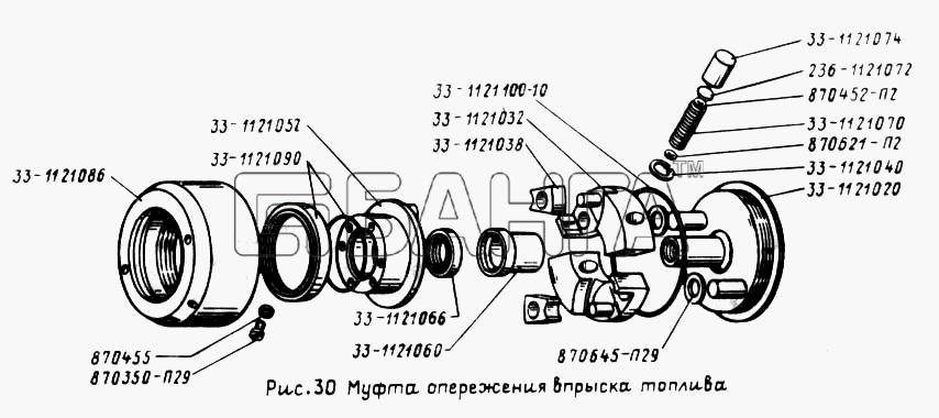 УралАЗ УРАЛ-4320 Схема Муфта опережения впрыска топлива-37 banga.ua