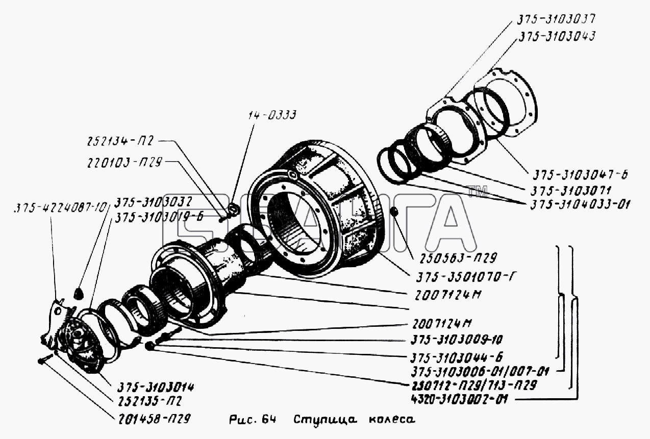 УралАЗ УРАЛ-43202 Схема Ступица колеса-83 banga.ua