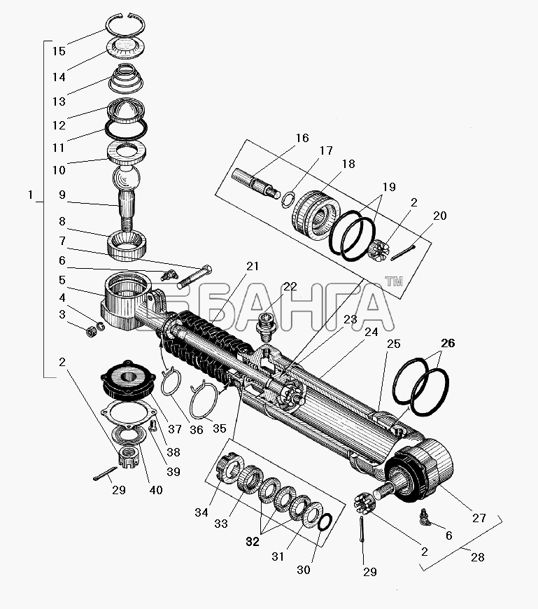 УралАЗ УРАЛ-4320-31 Схема Усилительный механизм-129 banga.ua