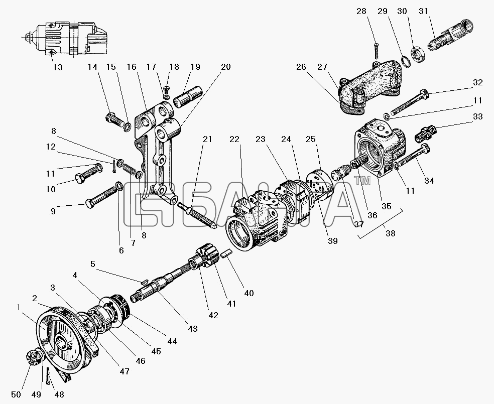УралАЗ УРАЛ-4320-31 Схема Насос гидроусилителя руля-130 banga.ua