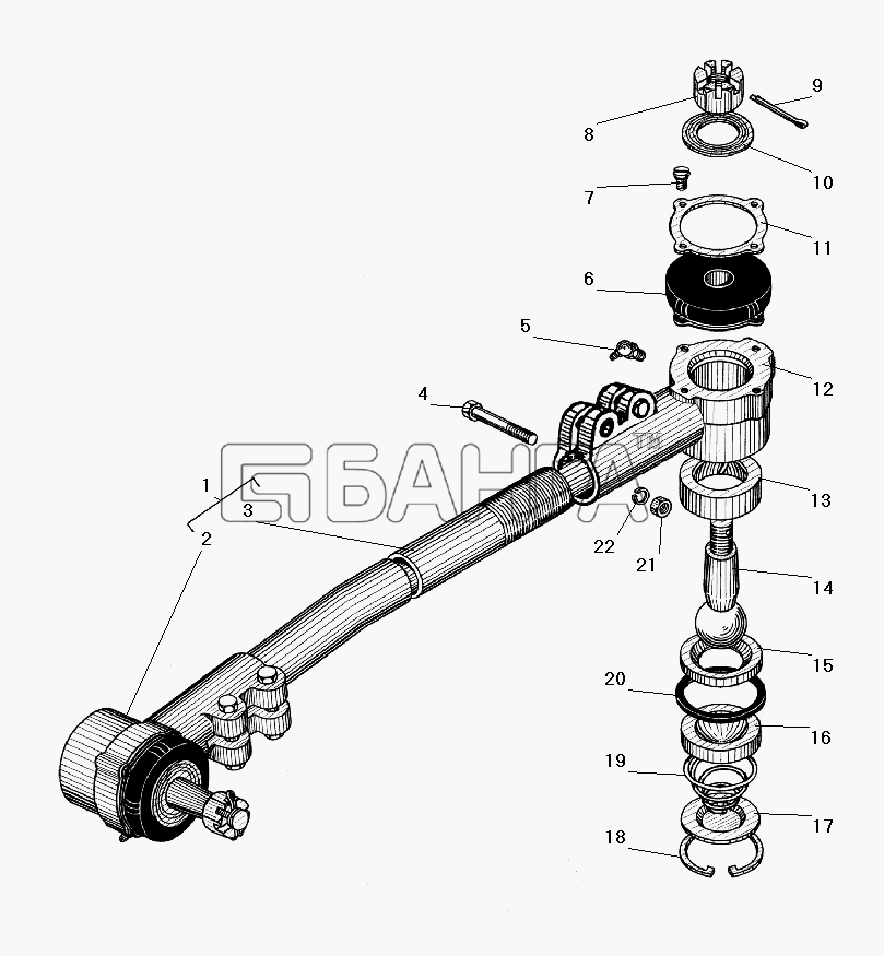 УралАЗ УРАЛ-4320-31 Схема Тяга сошки рулевого управления-133 banga.ua