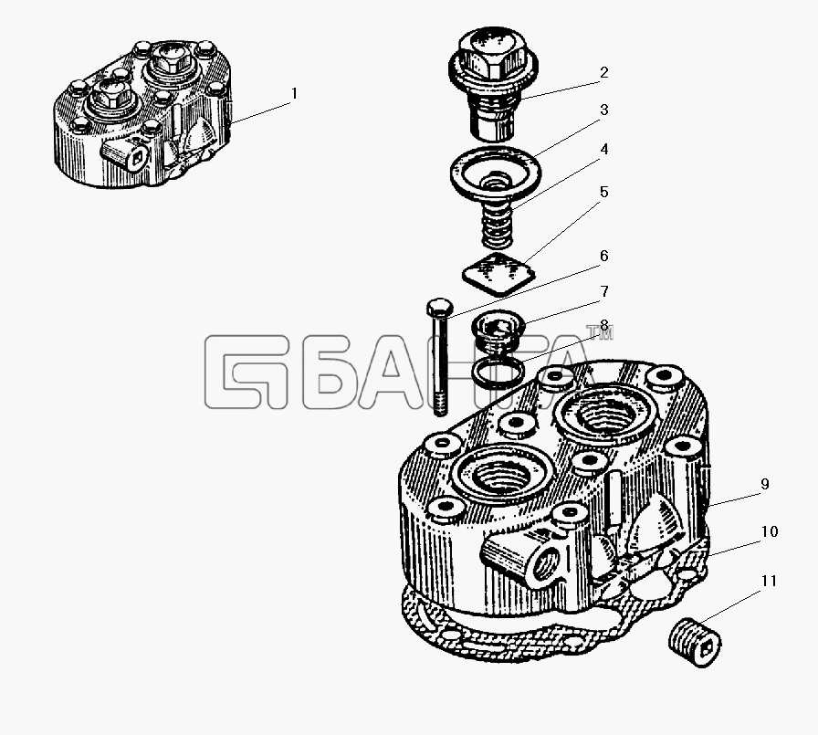 УралАЗ УРАЛ-4320-31 Схема Головка компрессора-148 banga.ua