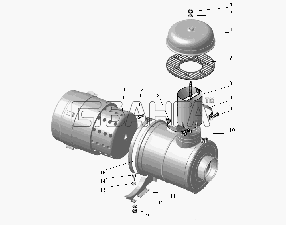 УралАЗ УРАЛ-4320-31 Схема Фильтр воздушный-51 banga.ua