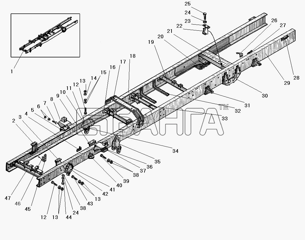 УралАЗ УРАЛ-4320-31 Схема Рама-96 banga.ua