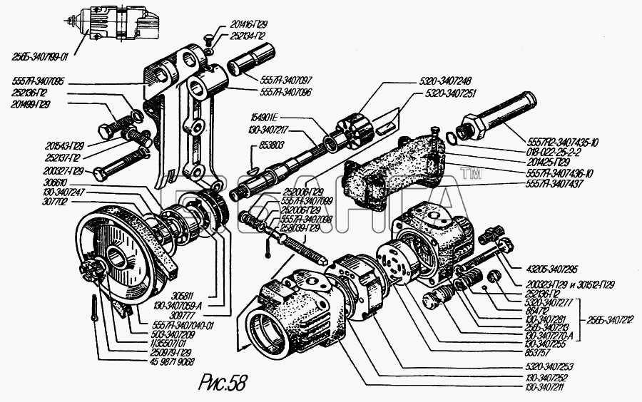 УралАЗ УРАЛ-4320-31 Схема Насос гидроусилителя руля-101 banga.ua