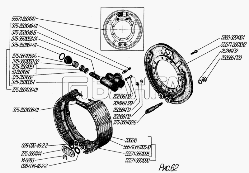 УралАЗ УРАЛ-4320-31 Схема Рабочий тормоз-106 banga.ua