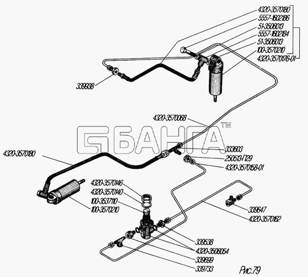УралАЗ УРАЛ-4320-31 Схема Система вспомогательного тормоза-123