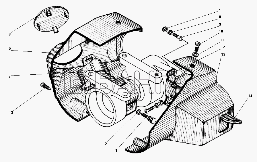 УралАЗ УРАЛ-43203-10 Схема Установка выключателя зажигания на рулевой