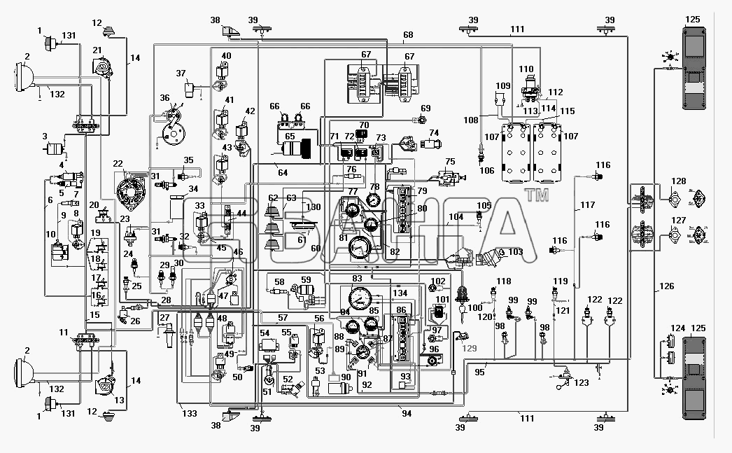 УралАЗ УРАЛ-4320-41 Схема Электрооборудования-159