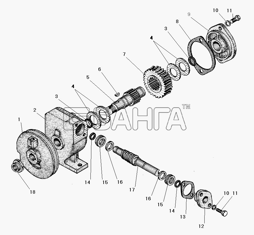 УралАЗ УРАЛ-4320-41 Схема Редуктор подъема запасного колеса-103