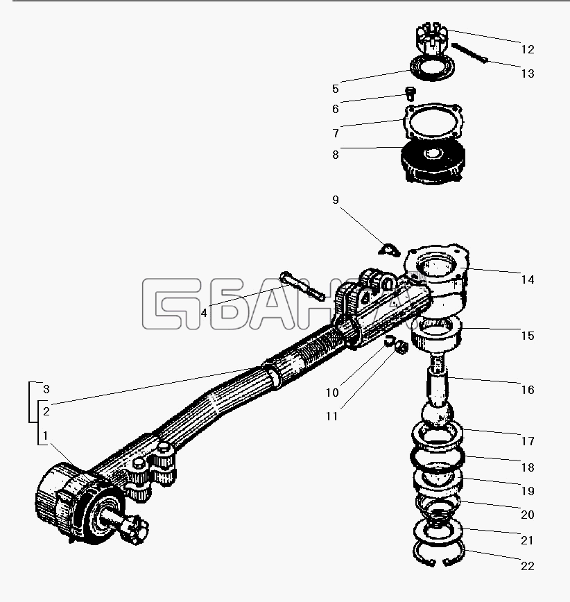 УралАЗ УРАЛ-43206-41 Схема Тяга сошки рулевого управления-106 banga.ua