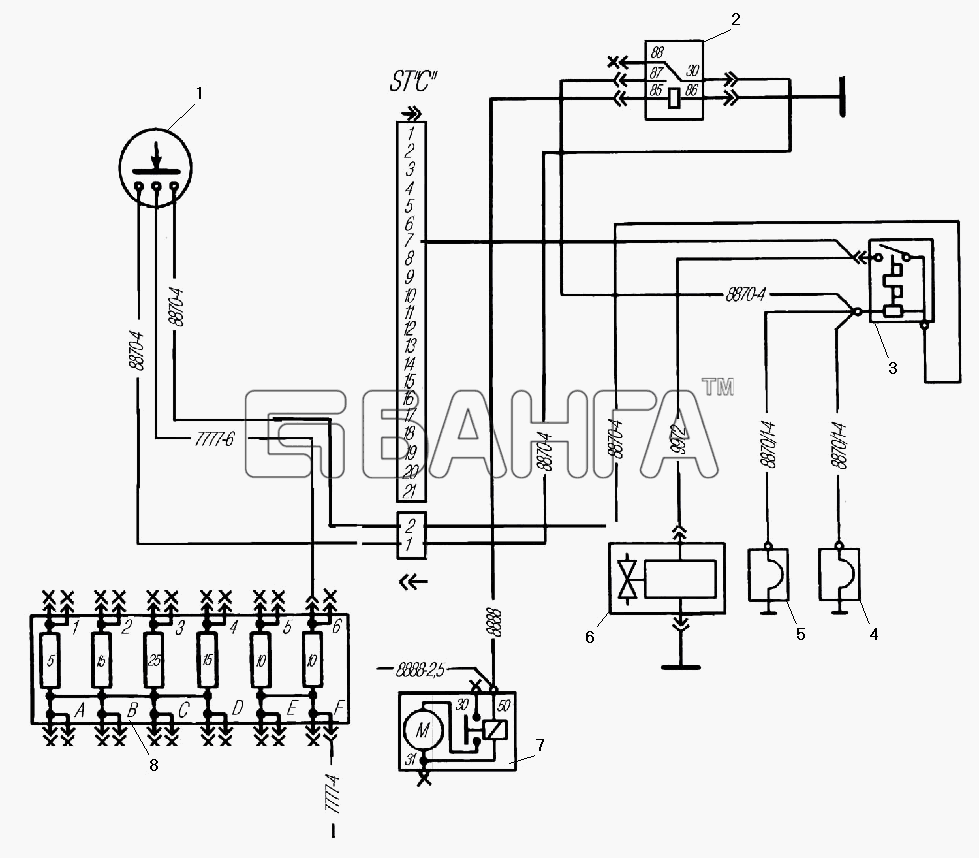 УралАЗ УРАЛ-532301 Схема Схема подключения электрофакельного banga.ua