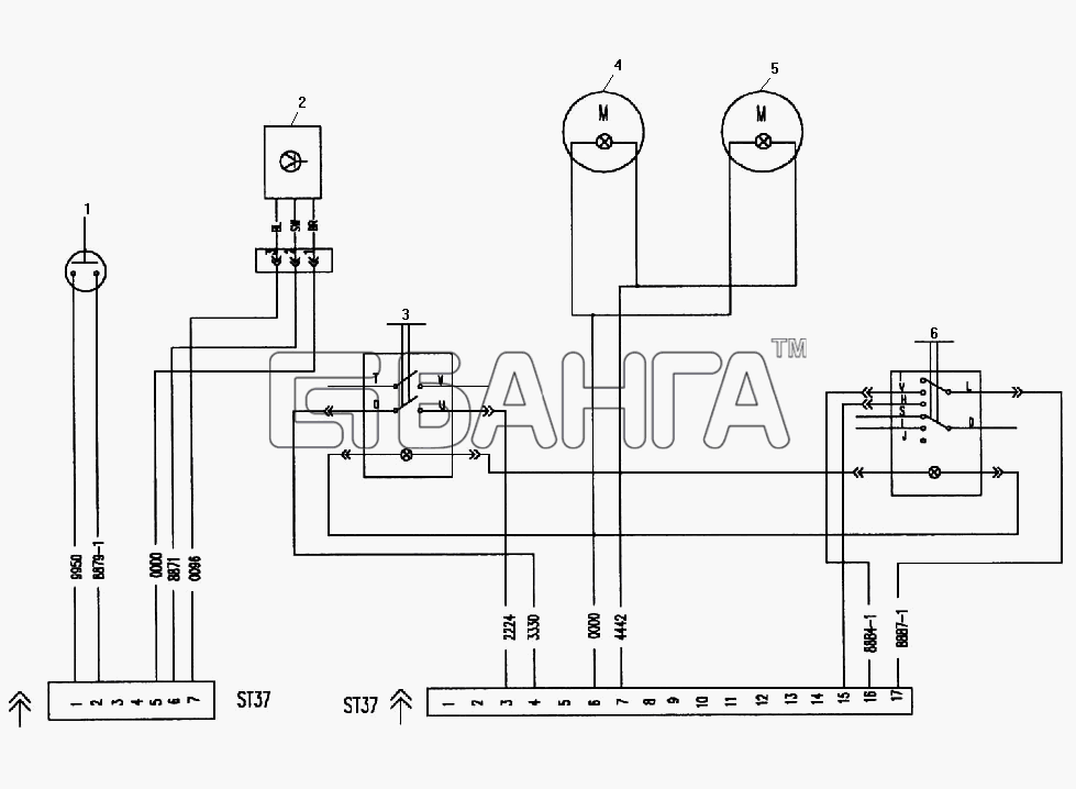 УралАЗ УРАЛ-532301 Схема Схема электрическая подключения приборов на
