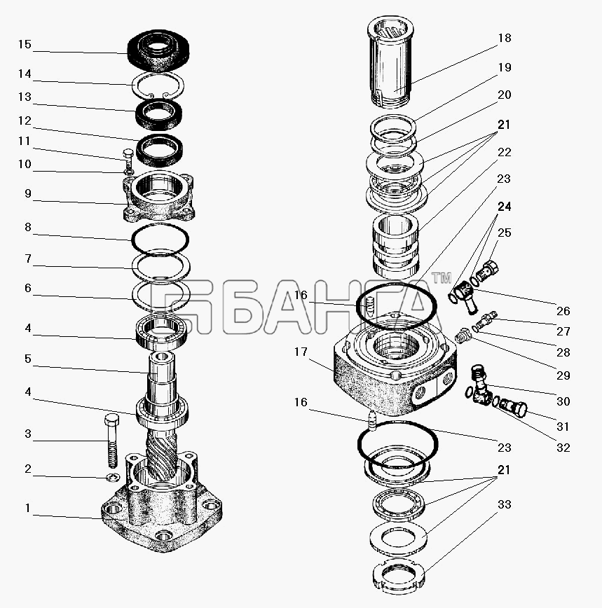 УралАЗ УРАЛ-5557-40 Схема Распределитель гидроусилителя рулевого
