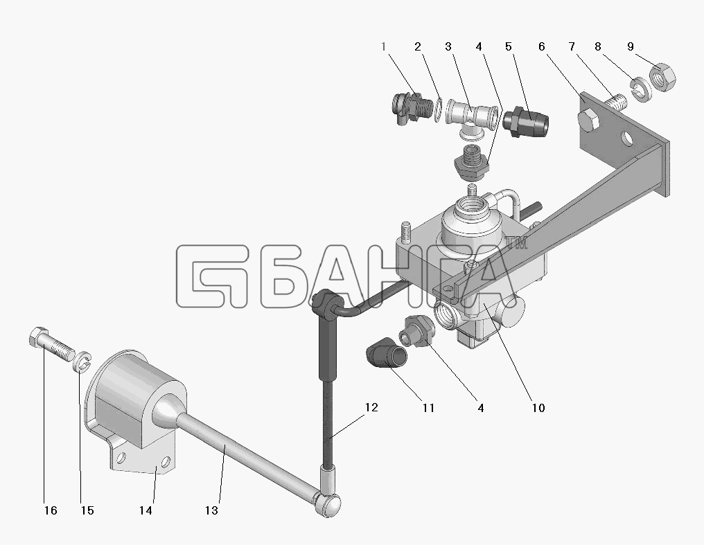 УралАЗ УРАЛ-63685 Схема Установка регулятора тормозных сил-108