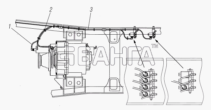 УралАЗ УРАЛ-6370-1151 Схема Подключение электропневмоклапанов-221