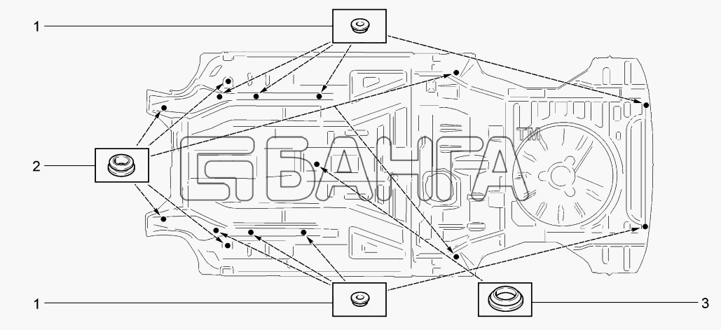ВАЗ LADA-1117 1118 1119 Схема Схема установки заглушек-204 banga.ua
