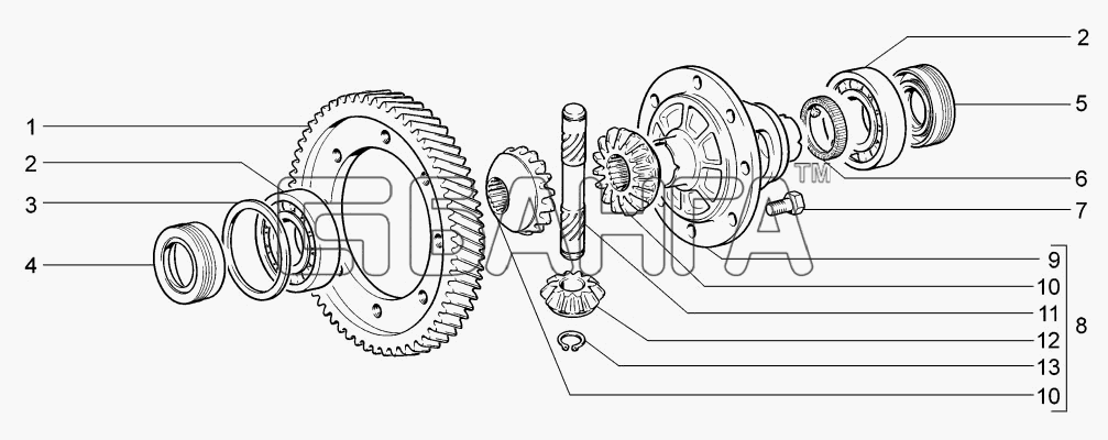 ВАЗ LADA-1117 1118 1119 Схема Дифференциал-118 banga.ua
