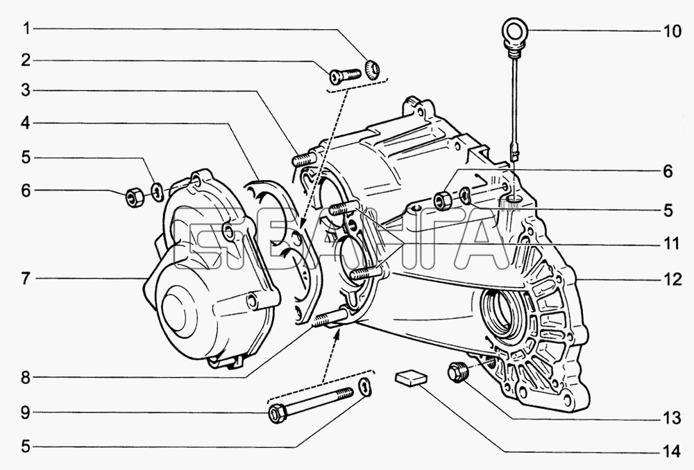 ВАЗ ВАЗ-1118 Калина Схема Картер коробки передач-93 banga.ua