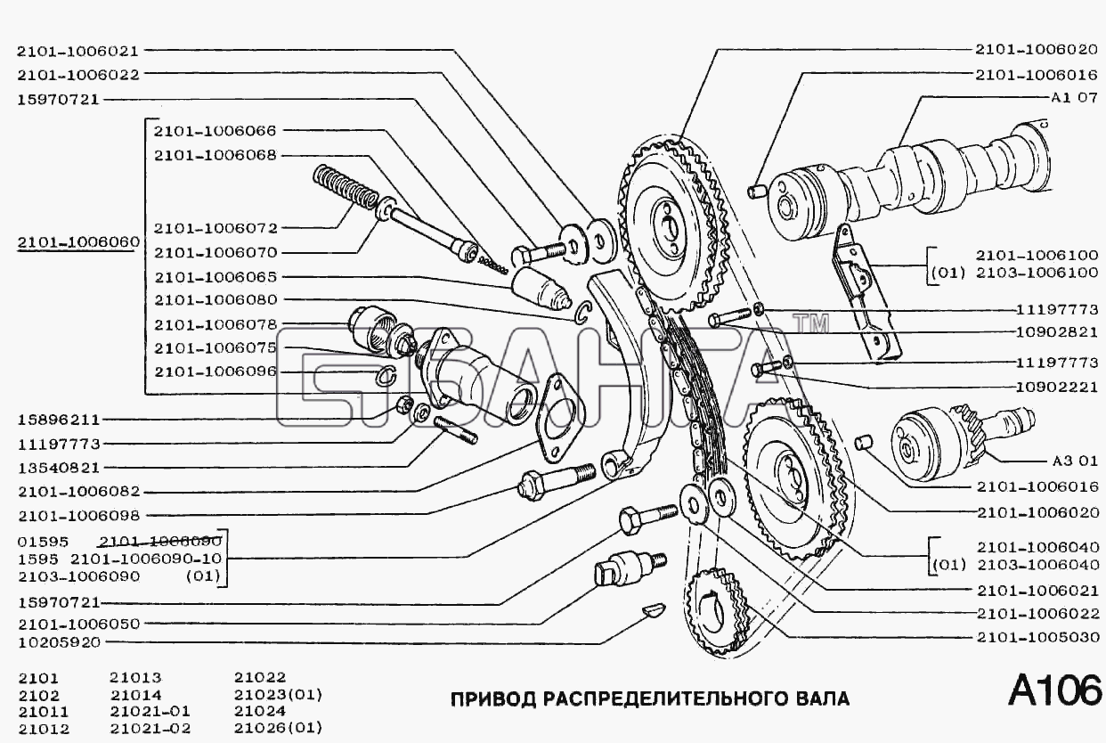 ВАЗ ВАЗ-2102 Схема Привод распределительного вала-82 banga.ua