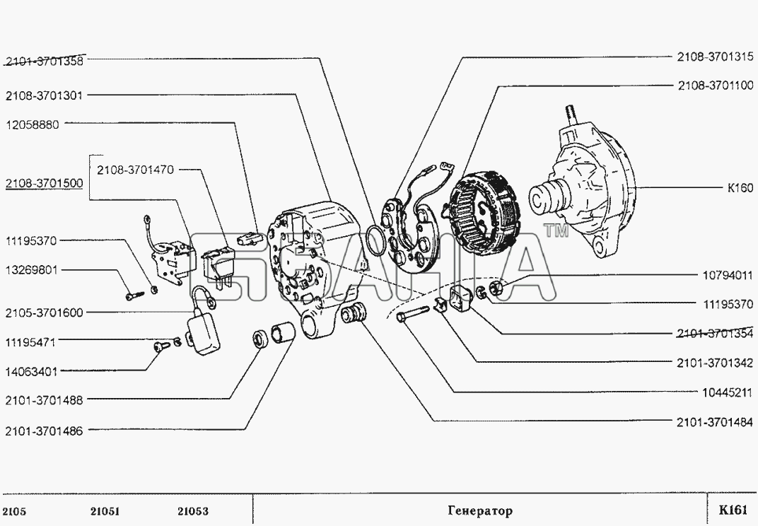 ВАЗ ВАЗ-2105 Схема Генератор-124 banga.ua