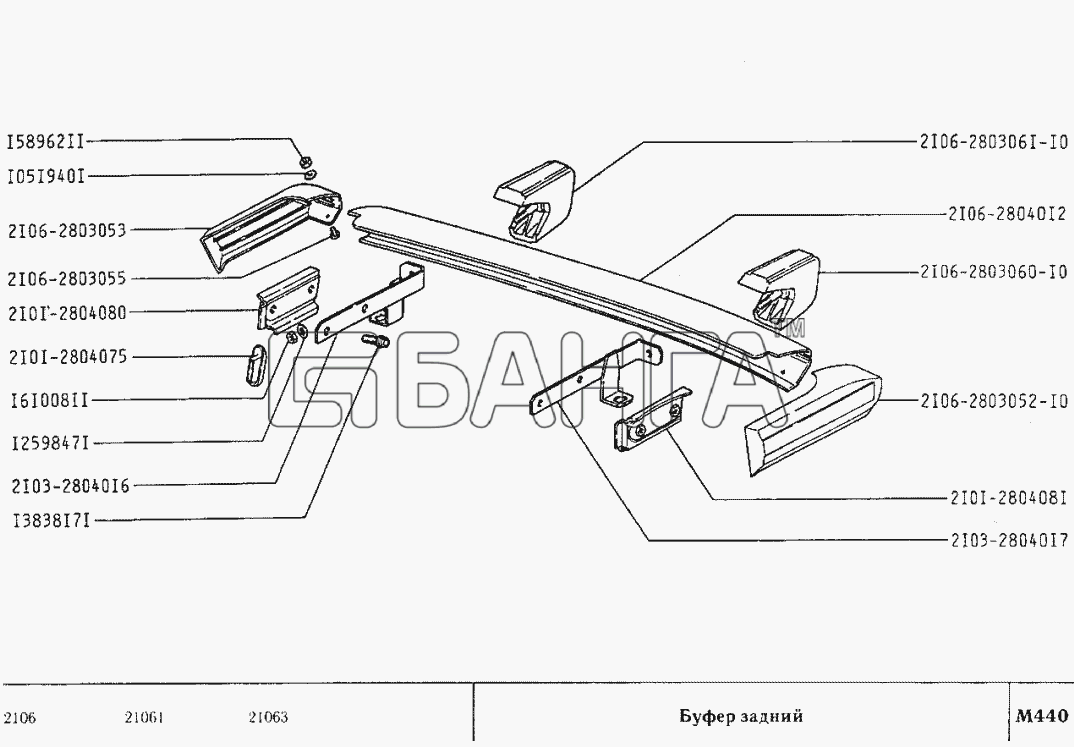 ВАЗ ВАЗ-2106 Схема Буфер задний-175 banga.ua