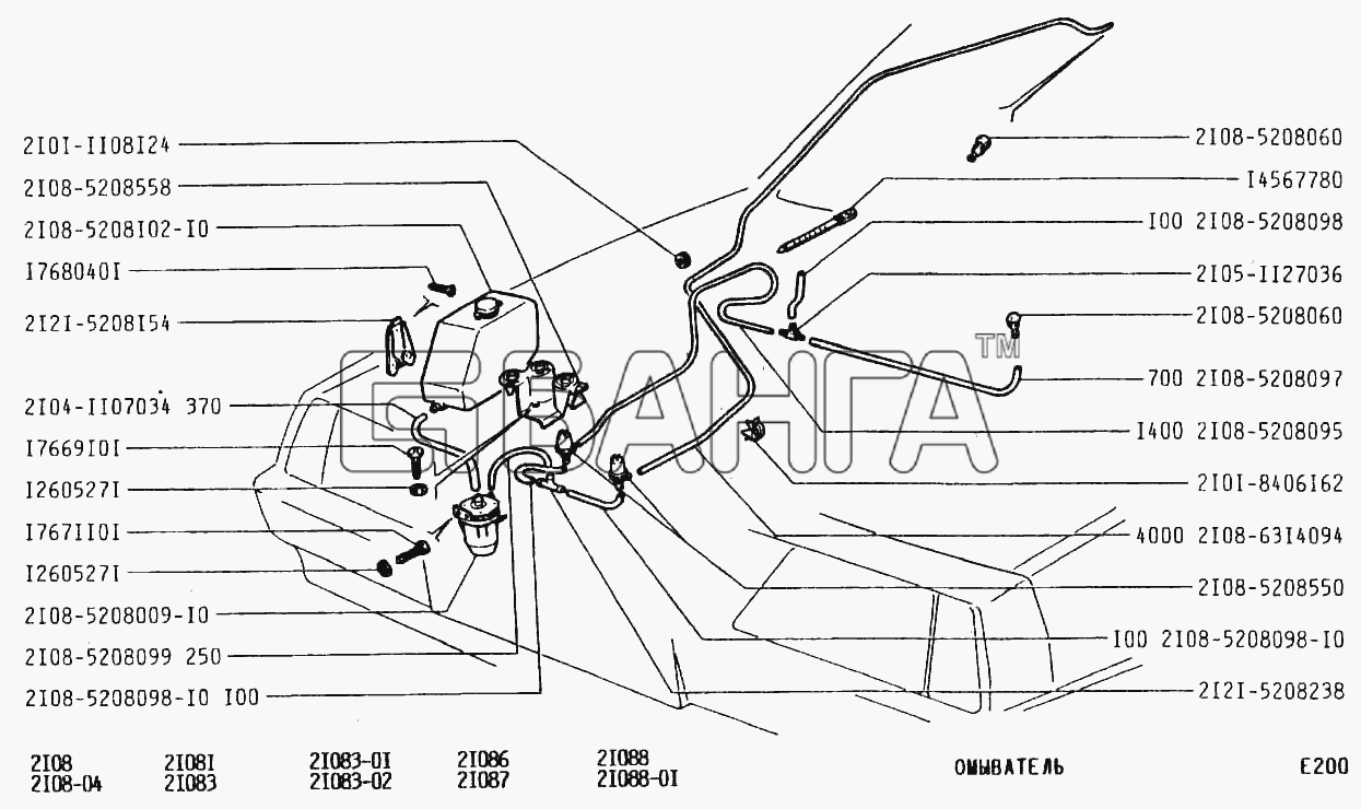 ВАЗ ВАЗ-2108 Схема Омыватель-11 banga.ua