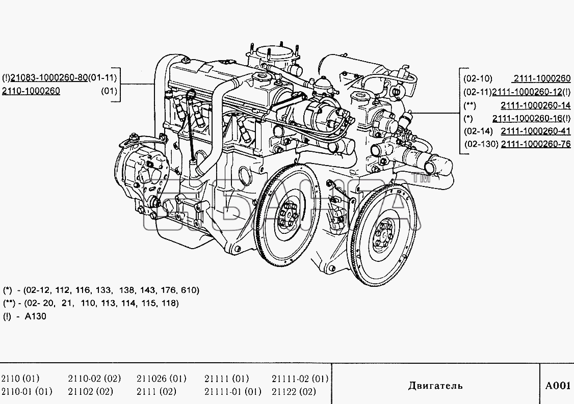 ВАЗ ВАЗ-2110 Схема Двигатель-4 banga.ua