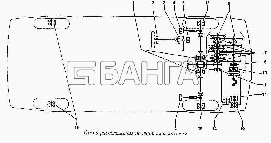 ВАЗ ВАЗ-2110 Схема Схема расположения подшипников качения-276 banga.ua