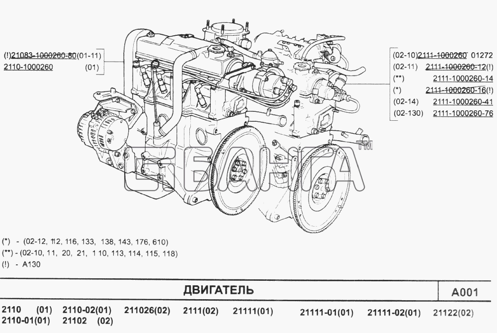 ВАЗ ВАЗ-2110 (2007) Схема Двигатель-96 banga.ua