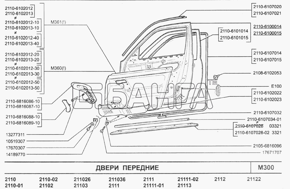 ВАЗ ВАЗ-2110 (2007) Схема Двери передние-39 banga.ua