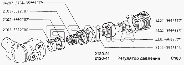 ВАЗ ВАЗ-2120 Надежда Схема Регулятор давления-154 banga.ua