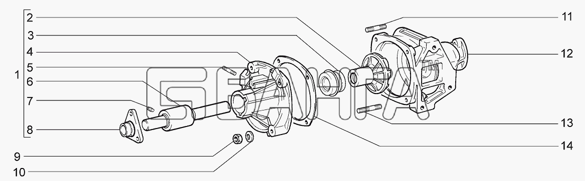 ВАЗ LADA 4x4 M Схема Насос водяной-110 banga.ua
