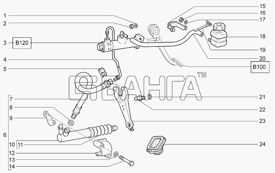 ВАЗ LADA 4x4 M Схема Привод сцепления-116 banga.ua