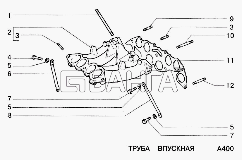 ВАЗ ВАЗ-2123 Схема Труба впускная-88 banga.ua