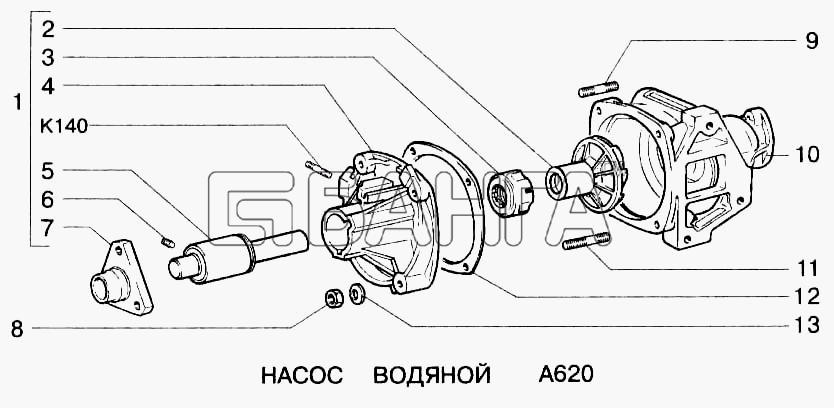 ВАЗ ВАЗ-2123 Схема Насос водяной-97 banga.ua