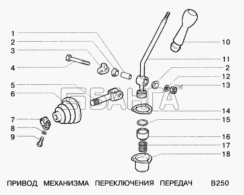 ВАЗ ВАЗ-2123 Схема Привод механизма переключения передач-117 banga.ua