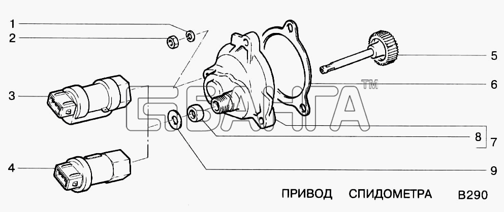ВАЗ ВАЗ-2123 Схема Привод спидометра-119 banga.ua
