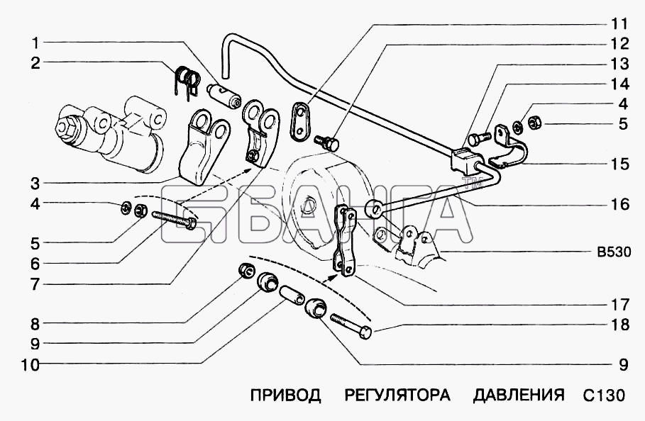 ВАЗ ВАЗ-2123 Схема Привод регулятора давления-161 banga.ua