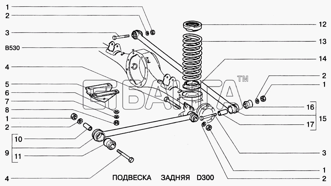 ВАЗ ВАЗ-2123 Схема Подвеска задняя-179 banga.ua