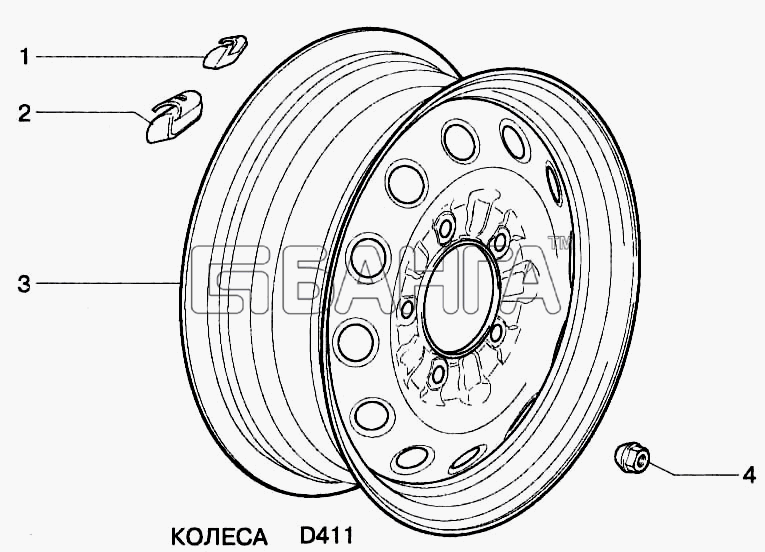 ВАЗ ВАЗ-2123 Схема Колеса-185 banga.ua