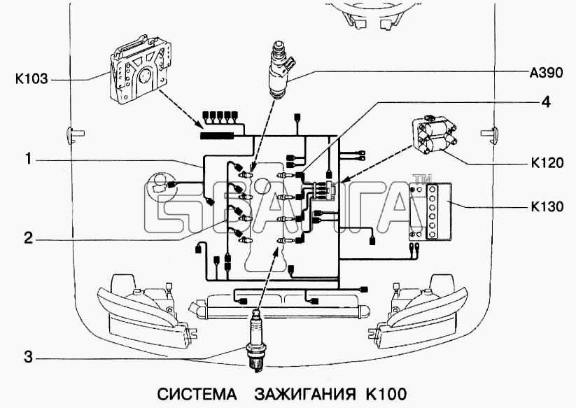 ВАЗ ВАЗ-2123 Схема Система зажигания-189 banga.ua