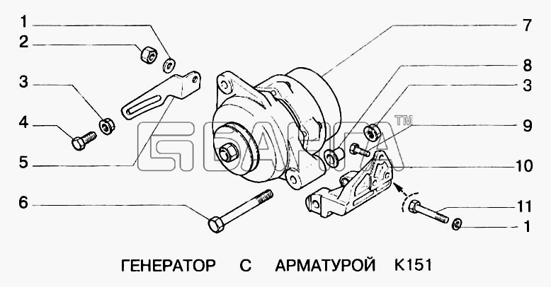ВАЗ ВАЗ-2123 Схема Генератор с арматурой-197 banga.ua