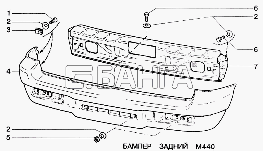 ВАЗ ВАЗ-2123 Схема Бампер задний-171 banga.ua